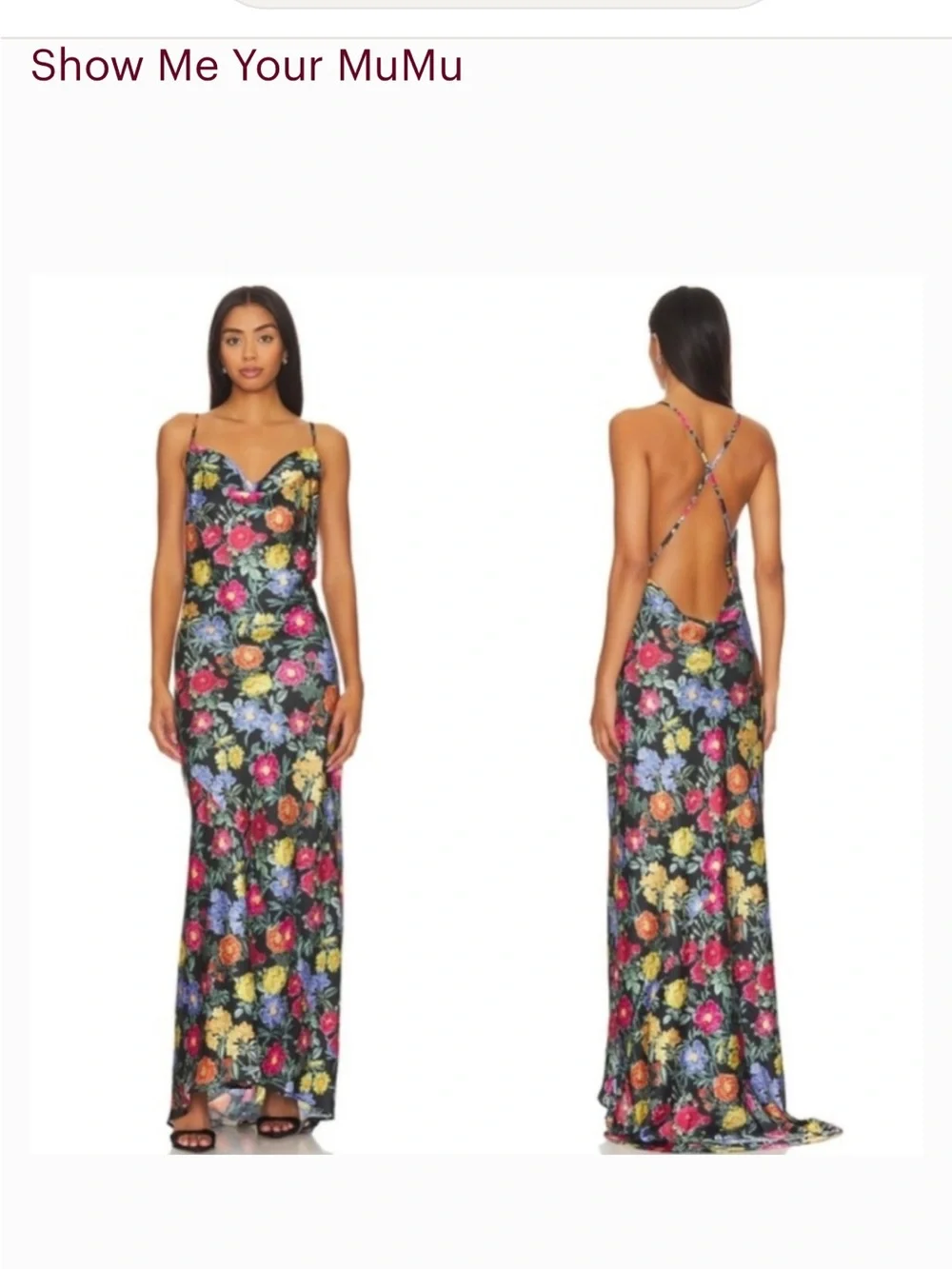 Show Me Your MuMu Hailey Slip Dress Women’s XS Floral Maxi Open Back - Picture 8 of 8